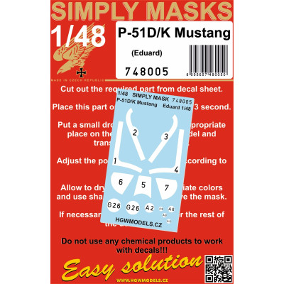 P-51D/K Mustang - Simply Masks 1/48 - 748005