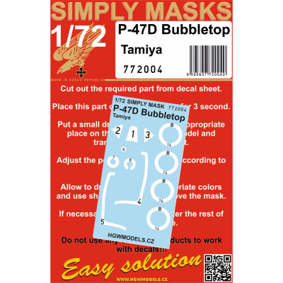 P-47D Bubbletop - Simply Masks 1/72 - 772004