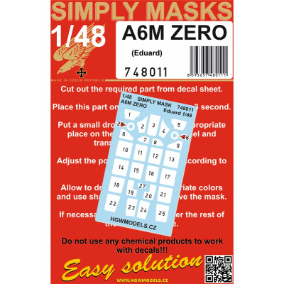 A6M ZERO - Simply Masks 1/48 - 748011