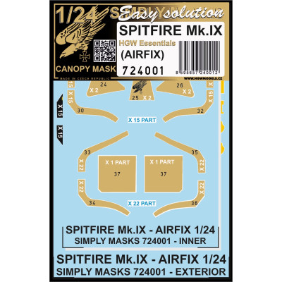 Spitfire Mk.IX - Simply Masks 1/24 - 724001