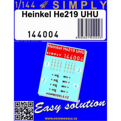 Heinkel He219 UHU - Seatbelts 1/144 - 144004