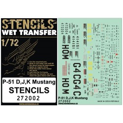 P-51 D,J,K Mustang - Stencils 1/72 - 272002